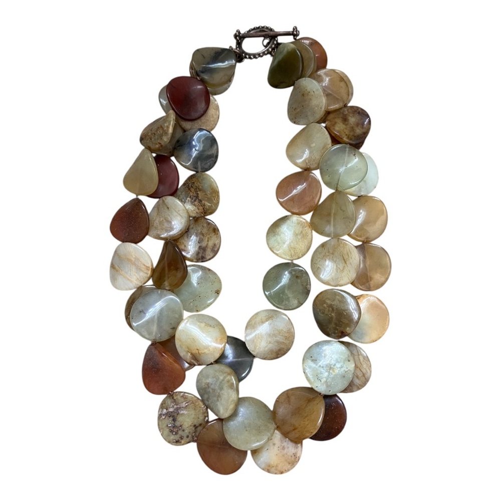 NWOT Elegant Multicolor Jasper, Carnelian & Agate Stone Necklace